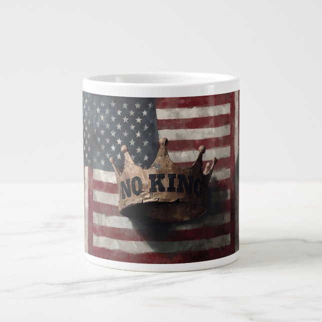 Grande Tasse No King – Distressed Crown with American Flag (Devant)