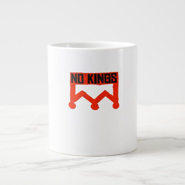 Grande Tasse No Kings Protest Graphic Grunge Crown  American Cl (Devant)