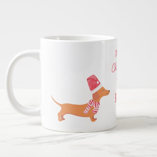 Grande Tasse Noël Chien Teckel (Gauche)