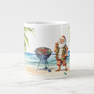 Grande Tasse Noël en juillet avec Père Noël à la plage