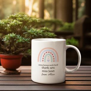 Grande Tasse Noël Enseignant Merci personnalisé cadeau de héros