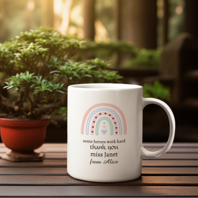 Grande Tasse Noël Enseignant Merci personnalisé cadeau de héros (Créateur téléchargé)