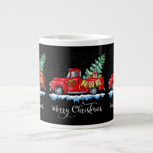 Grande Tasse Noël joyeux vintage camion rouge à l'ancienne Ch