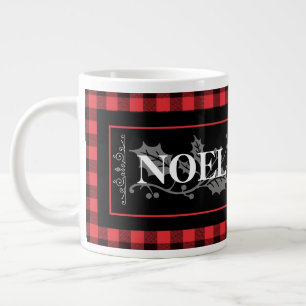 Grande Tasse Noël NOEL Rouge et noir Buffle Plaid sur mesure