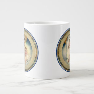 Grande Tasse Noël religieux vintage, Madone et Enfant
