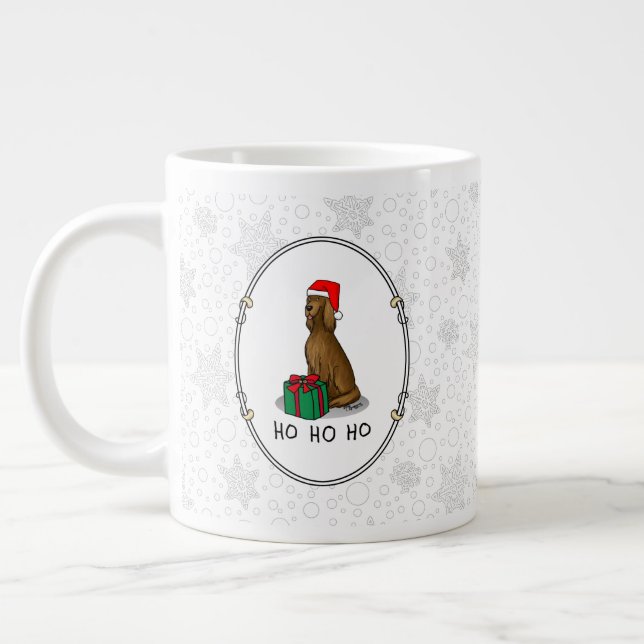 Grande Tasse Noël Santa Hat Irlandais Setter Chien (rouge 1) mi (Gauche)