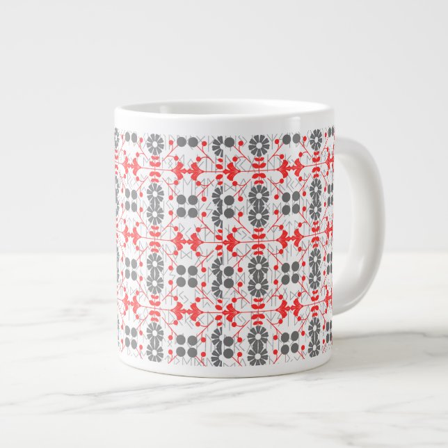 Grande Tasse Noël Scandinave Folk Art Runic Motif (Devant droit)