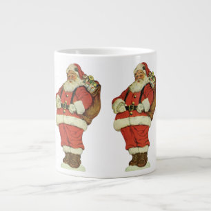 Grande Tasse Noël vintage, Père Noël victorien avec des jouets