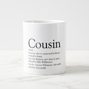 Grande Tasse Noir et blanc Moderne Cool amusant Cousin Définiti