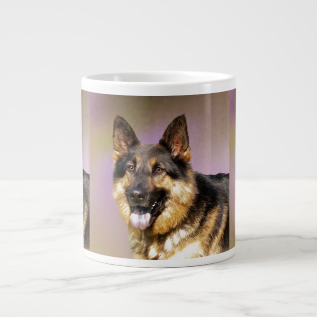 Grande Tasse Noir et Tan GSD (Devant)