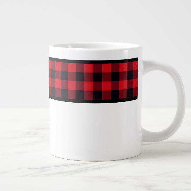 Grande Tasse Noir rouge noir de christianisme Plaid 20oz de caf (Droite)