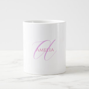 Grande Tasse Nom Chic Monogramme Lettre initiale Calligraphie