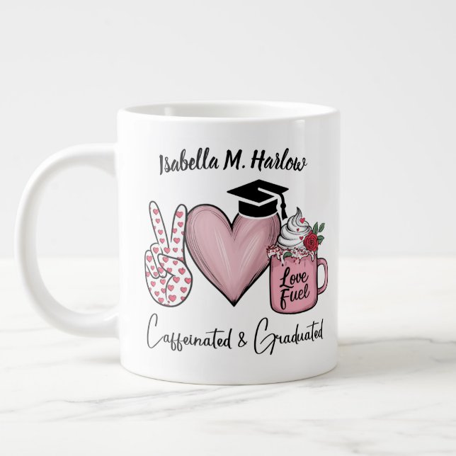 Grande Tasse Nom de la caféine et de la diplômée (Gauche)