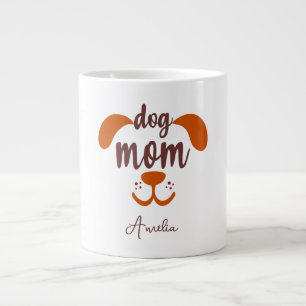 Grande Tasse Nom de script de maman de chien drôle personnalisé