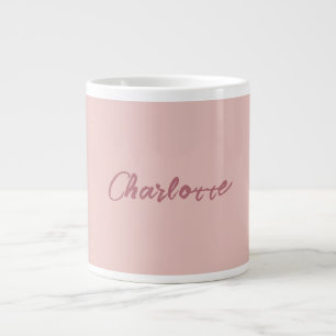 Grande Tasse Nom de script manuscrit minimaliste Rose Gold