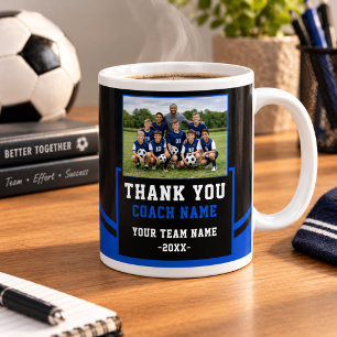 Grande Tasse Nom d'équipe moderne Photo Coach Merci