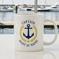 Nom du bateau capitaine Ancre Gold Style Laurel St