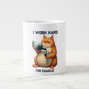 Grande Tasse Nom et photo de chat de typographie moderne simple