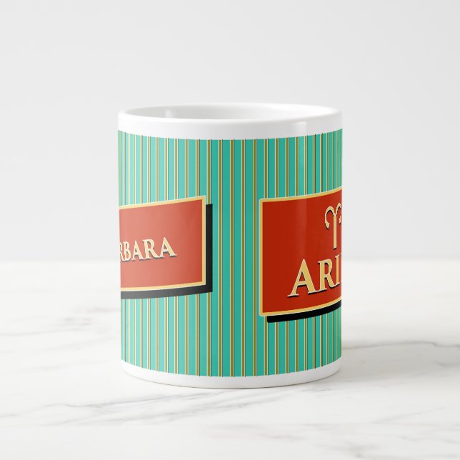 Grande Tasse Nom et signe Zodiac Barbara Aries (Devant)