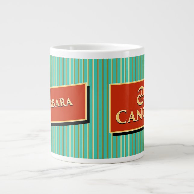 Grande Tasse Nom et signe Zodiac Barbara et Cancer (Devant)