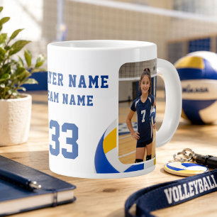 Grande Tasse Nom Joueur Volleyball Numéro Équipe 2 Photos