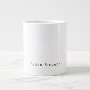 Grande Tasse Nom minimaliste élégant simple noir et blanc