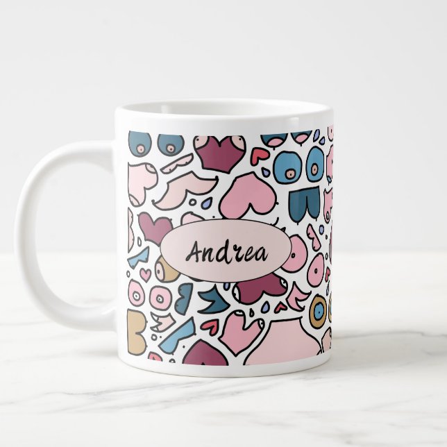 Grande Tasse Nom motif mammaire neutre (Gauche)