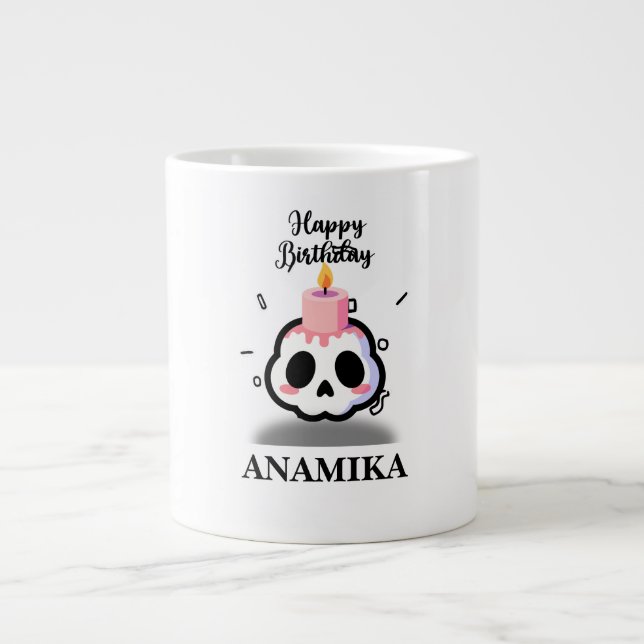 Grande Tasse Nom personnalisé Anniversaire (Devant)