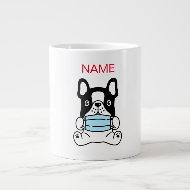 GRANDE TASSE NOM PERSONNALISÉ BABY BULLDOG AVEC MASK SPÉCIALISÉ (Devant)