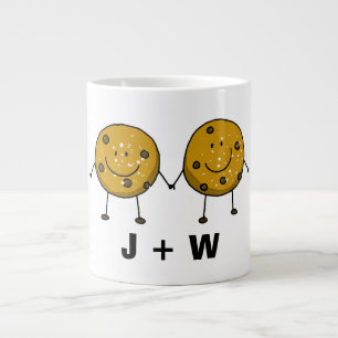 Grande Tasse Nom personnalisé Cute Cookie Couple