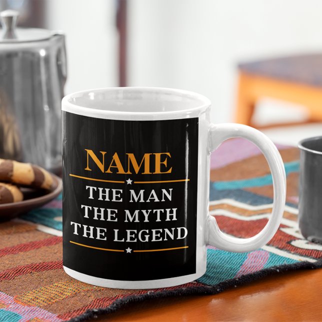 Grande Tasse Nom Personnalisé L'Homme Le Mythe La Légende (Créateur téléchargé)