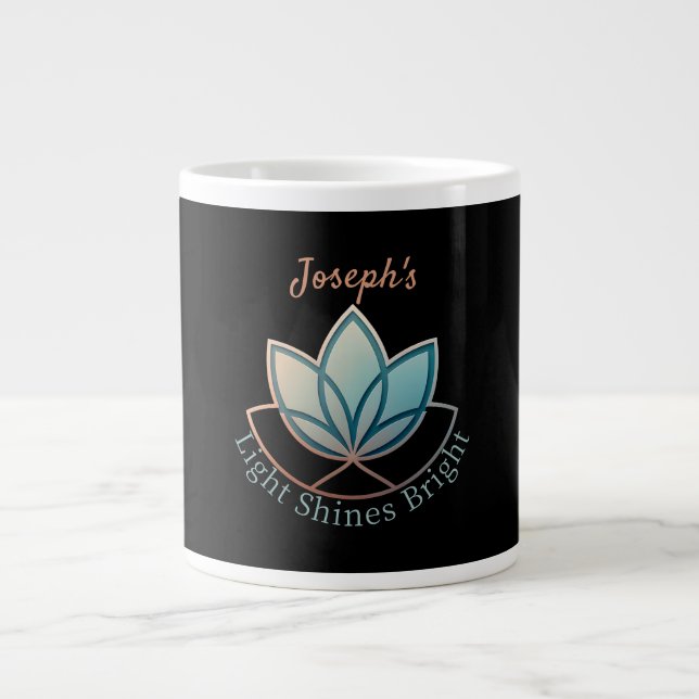 Grande Tasse Nom personnalisé Lotus - [NOM] Brille (Devant)
