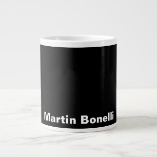 Grande Tasse Nom personnalisé Minimaliste moderne noir blanc