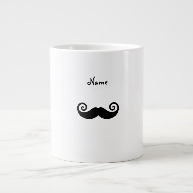 Grande Tasse Nom personnalisé Moustache curly (Devant)