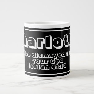 Grande Tasse Nom personnalisé noir et blanc Bible Verse Citatio
