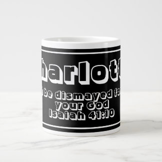Grande Tasse Nom personnalisé noir et blanc Bible Verse Citatio