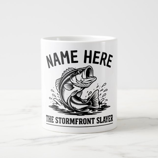 Grande Tasse Nom personnalisé Ouragan de pêche à la basse class (Devant)