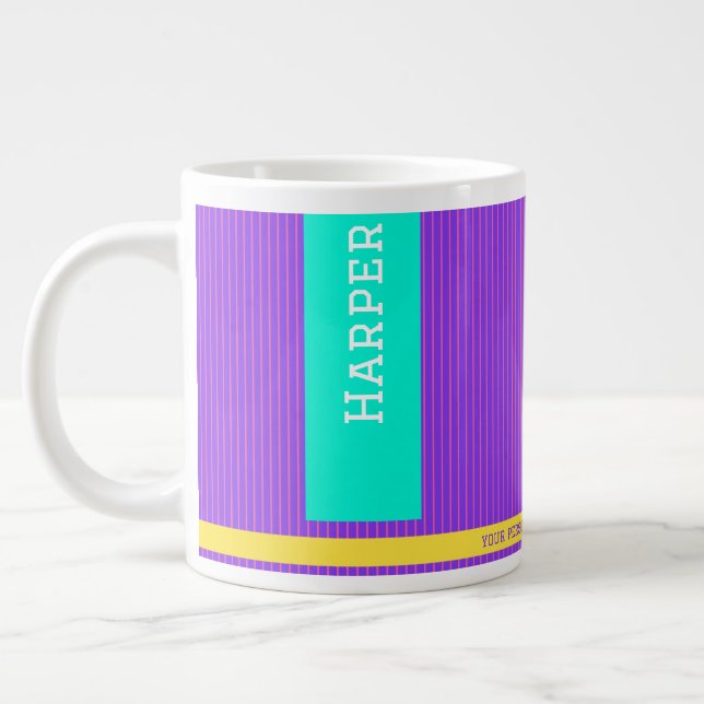 Grande Tasse Nom personnalisé tendance violet (Gauche)