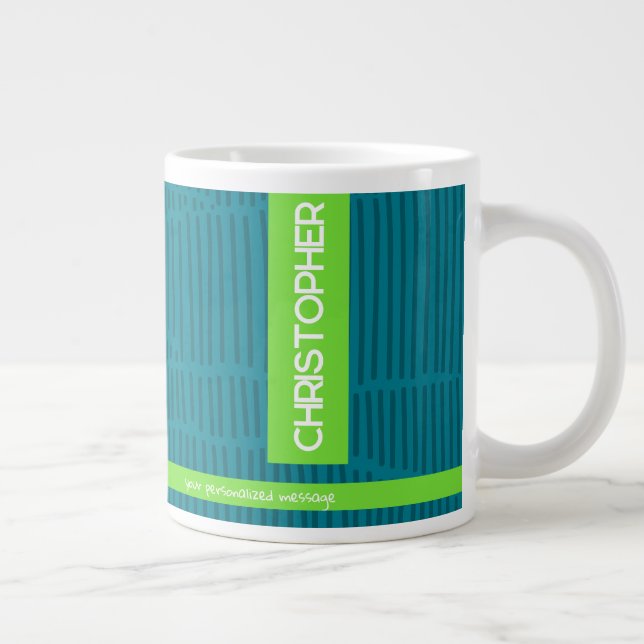 Grande Tasse Nom personnalisé vert moderne (Droite)