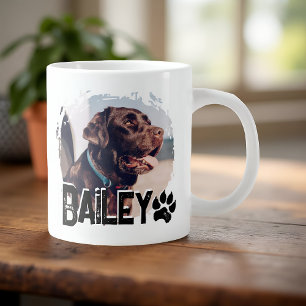 Grande Tasse Nom simple moderne cool grunge d'animal de compagn