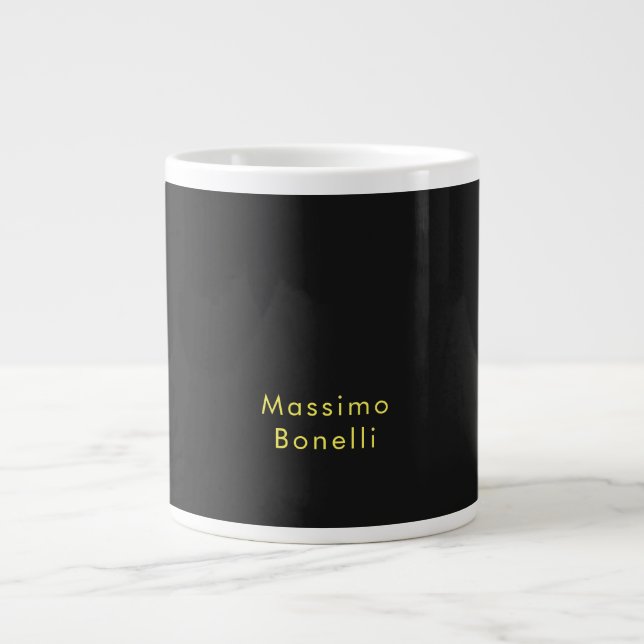 Grande Tasse Nom spécial élégant uni noir jaune (Devant)