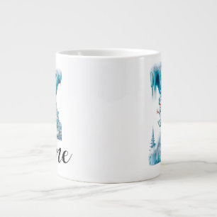 Grande Tasse Nom X initial personnalisé d'hiver