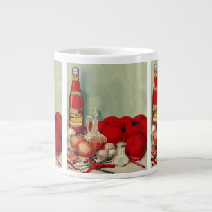Grande Tasse Nourriture italienne vintage Tomate Oignons Poivro