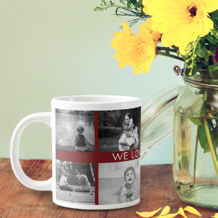 Grande Tasse Nous vous aimons Grand-mère Personnalisé B&W Photo