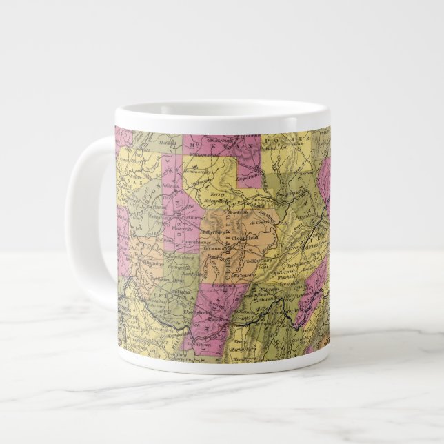 Grande Tasse Nouvelle Carte De Pennsylvanie 2 (Devant gauche)