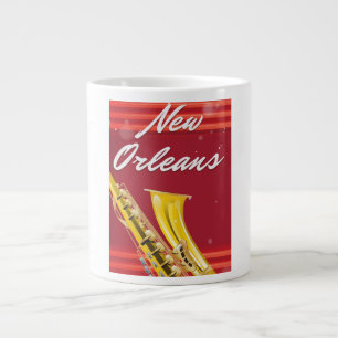 Grande Tasse Nouvelle-Orléans affiche de voyage saxophone