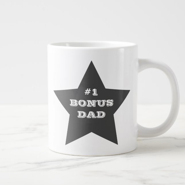 Grande Tasse Numéro Un Papa Bonus #1 Gris Star (Droite)