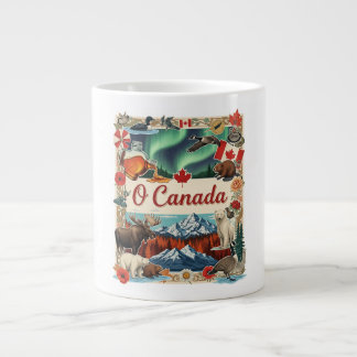 Grande Tasse O Canada Collage – Vintage Patriotique 