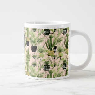 Grande Tasse Oasis intérieur  Motif de ligne Plante