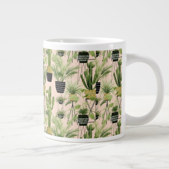 Grande Tasse Oasis intérieure | Motif de ligne Plante (Droite)